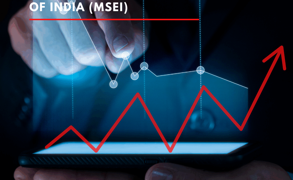 Businessman analyzing rising stock market trends on a digital tablet – VaultStreet Research Report on Metropolitan Stock Exchange of India (MSEI).