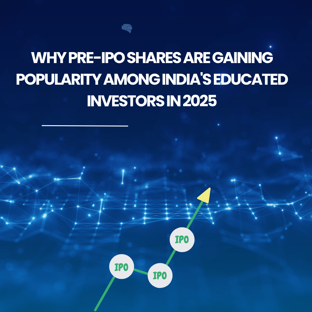 Pre-IPO shares gaining popularity among India’s educated investors in 2025 with growth chart and IPO markers