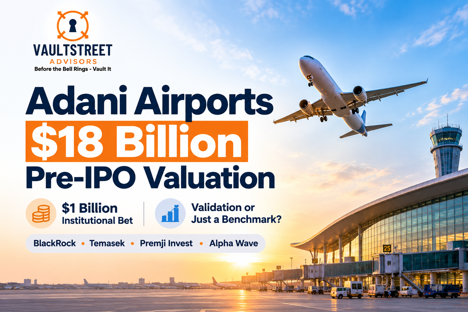 Adani Airports $18 billion pre-IPO valuation after investment from BlackRock, Temasek, Premji Invest and Alpha Wave Global – VaultStreet Advisors