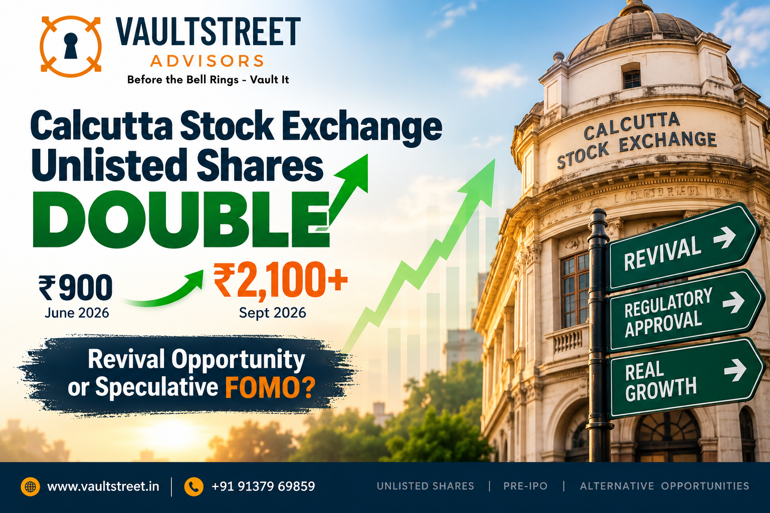 Calcutta Stock Exchange unlisted shares rally from ₹900 to ₹2,100 on revival hopes – VaultStreet Advisors