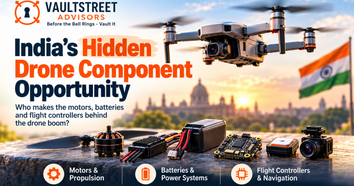Drone component manufacturers in India covering motors, batteries, flight controllers and navigation systems