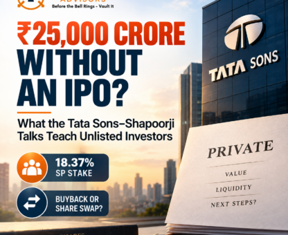 Tata Sons ₹25,000 crore Shapoorji Pallonji stake monetisation and unlisted share liquidity explained by VaultStreet Advisors