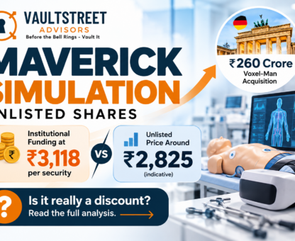 Maverick Simulation unlisted share price and ₹3,118 institutional Series-B CCPS funding round explained by VaultStreet Advisors