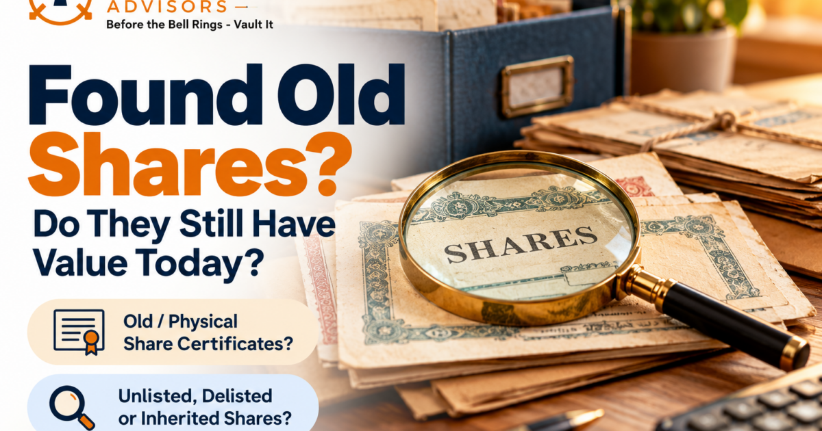 Old physical, unlisted and delisted share certificates value guide by VaultStreet Advisors